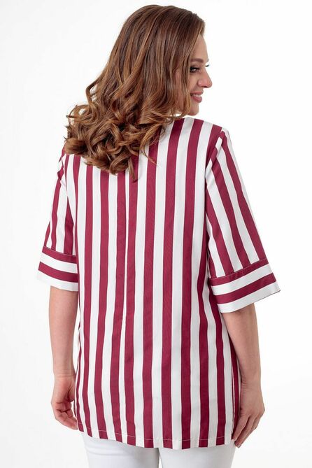 Блузка ELITE MODA 5150 бордо/белый