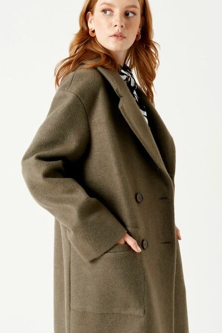 Пальто ELLETTO LIFE 3496 хаки