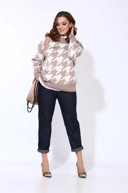 Джемпер ELLETTO LIFE 3499/1 бело-бежевый