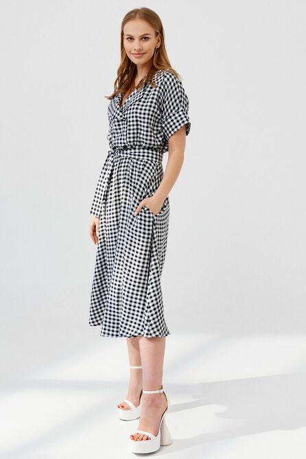 Повседневное платье ELLETTO LIFE 1888 черно-белый