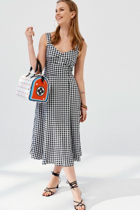 Повседневное платье ELLETTO LIFE 1891 черно-белый