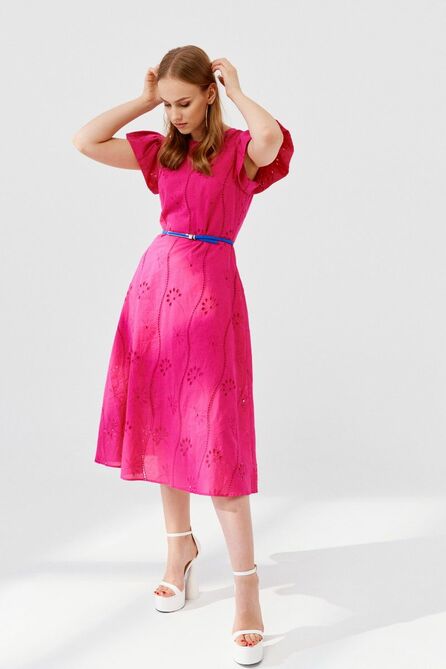 Повседневное платье ELLETTO LIFE 1894 фуксия Повседневное платье ELLETTO LIFE 1894 фуксия