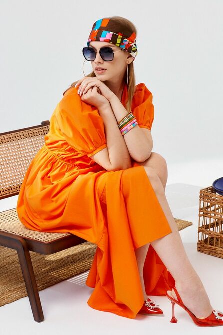 Повседневное платье ELLETTO LIFE 1901 оранжевый