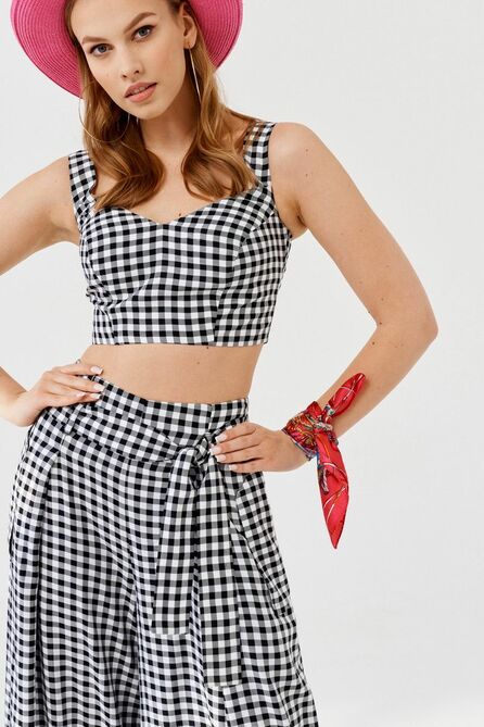 Топ ELLETTO LIFE 3571 черно-белый