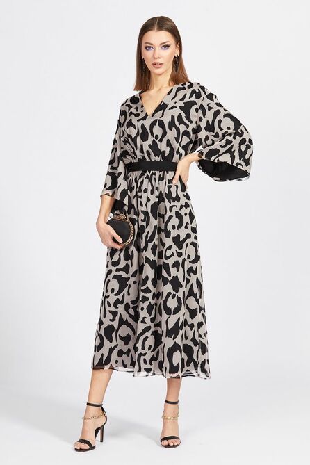 Вечернее платье EOLA 2158 бежевый+черный