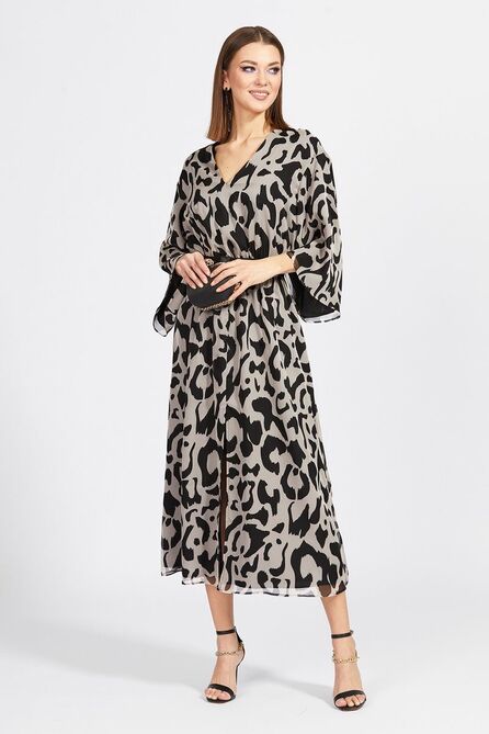 Вечернее платье EOLA 2158 бежевый+черный