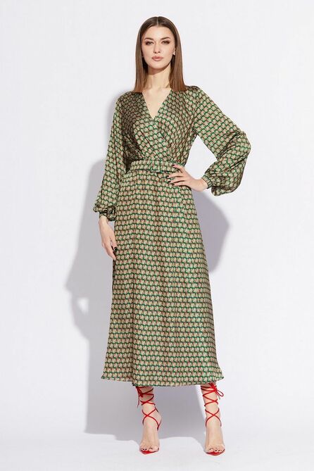 Повседневное платье EOLA 2232 зеленый_рисунок