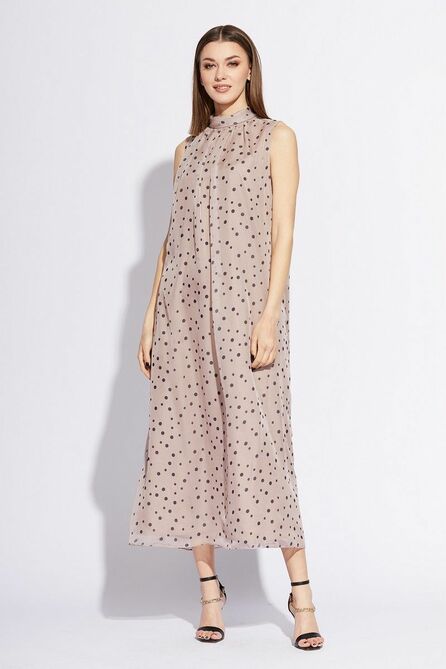 Повседневное платье EOLA 2224 бежевый_горох