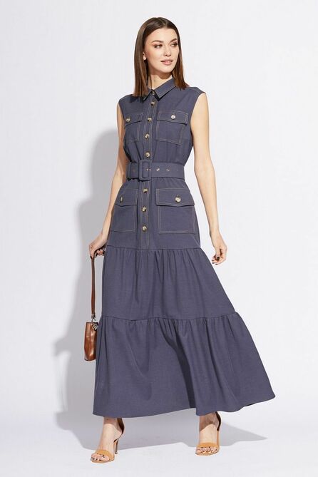 Повседневное платье EOLA 2228 фиолетово-синий