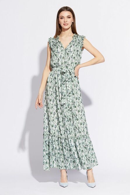 Повседневное платье EOLA 2237 молочный+рисунок