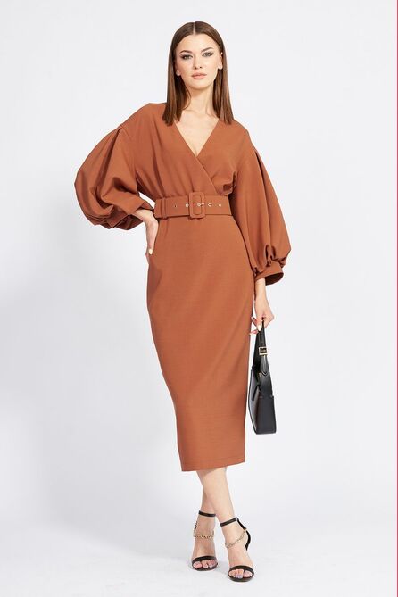 Повседневное платье EOLA 2264 корица