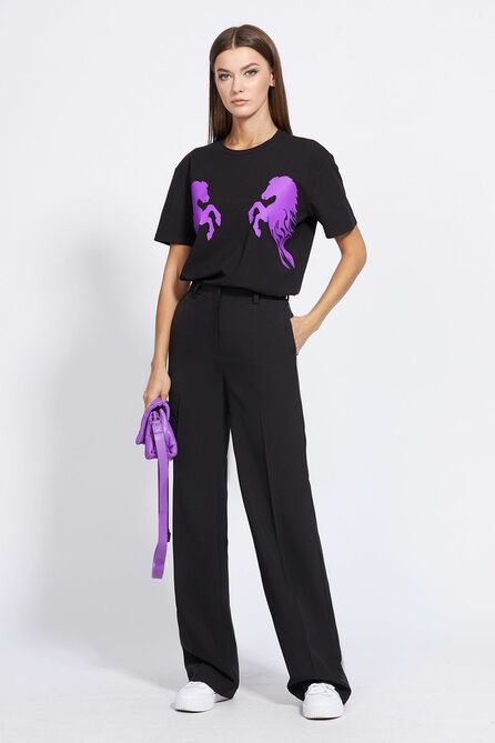 Блузка EOLA 2288 черый+фиолетовый