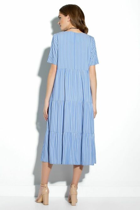 Повседневное платье Gizart 5060-1П полоска-узкая_голубой