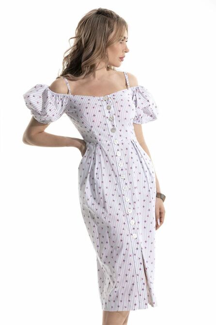 Повседневное платье Golden Valley 4681 серая_полоска