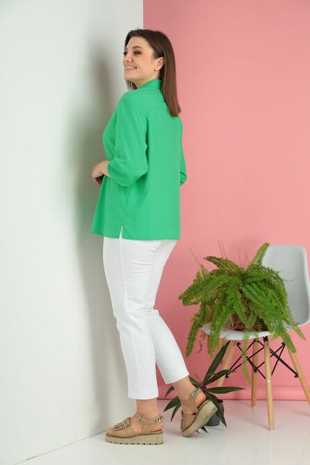 Костюм с блузкой Ivelta plus 2962 зеленый