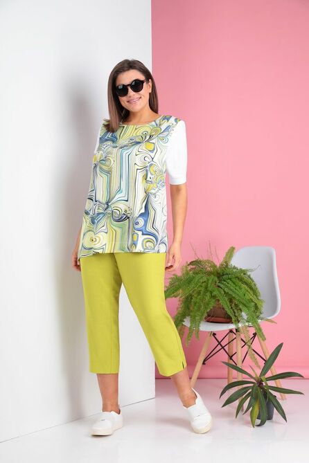 Брюки, Блуза Ivelta plus 2963 салатовые