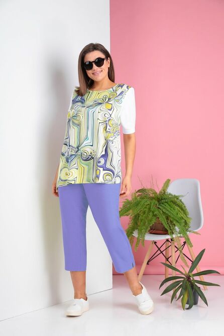 Брюки, Блуза Ivelta plus 2963 голубой