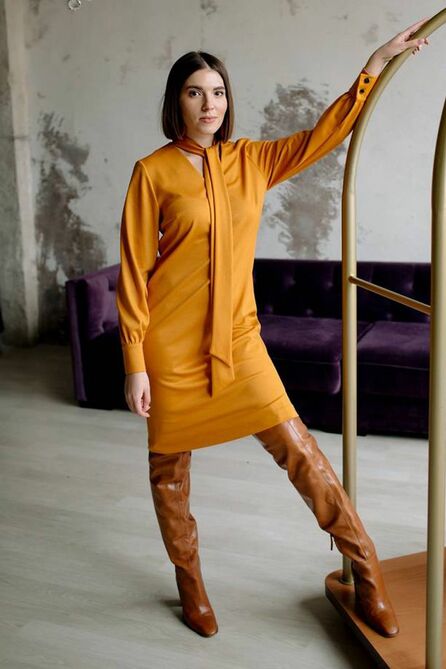 Повседневное платье Ivera 791 горчица