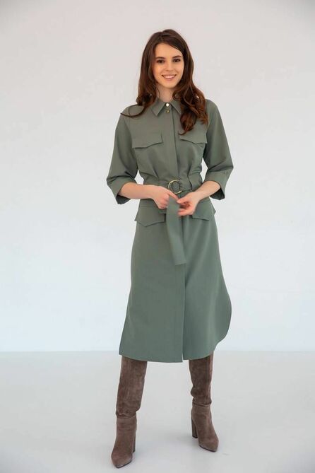 Повседневное платье Ivera 1074 хаки