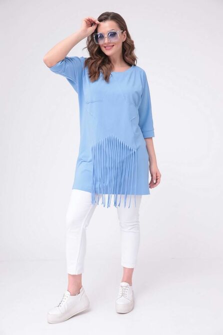 Блузка Juliet Style Д227 голубой