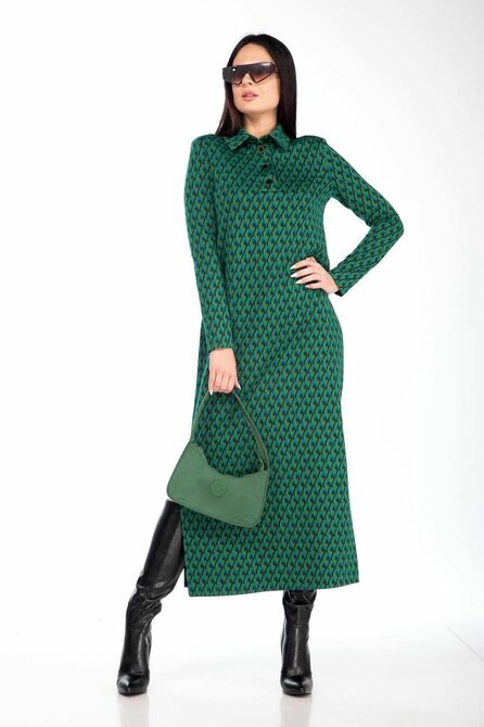 Повседневное платье Juliet Style Д172-1 зеленый_ромбы Повседневное платье Juliet Style Д172-1 зеленый_ромбы