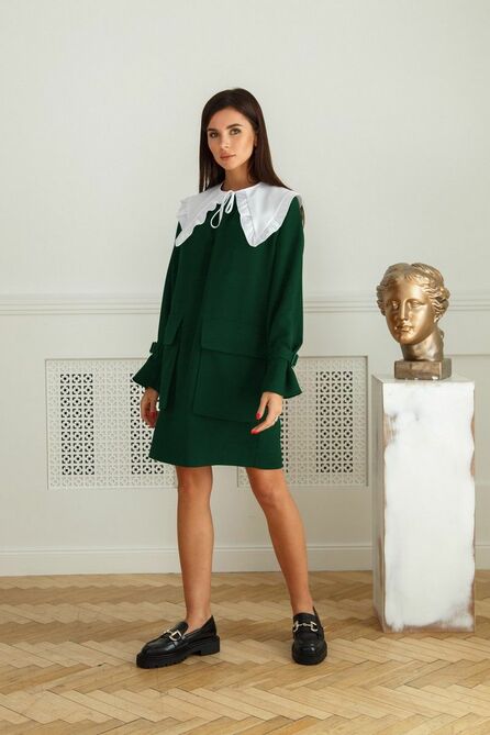 Повседневное платье Ladis Line 1402 изумруд