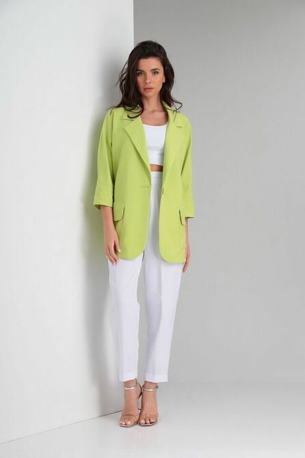Костюм брючный Ladis Line 1451 салатовый+белый