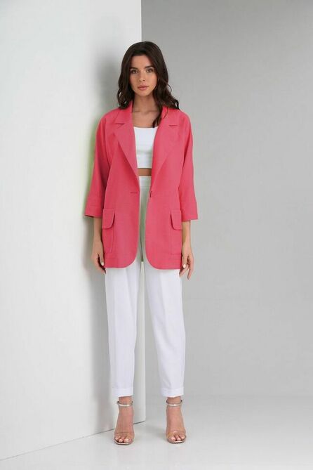 Костюм брючный Ladis Line 1451 коралл+белый