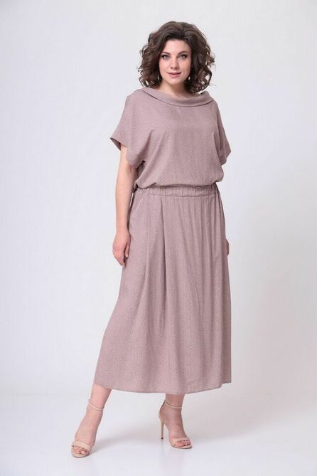 Повседневное платье Ladis Line 1454 кофе