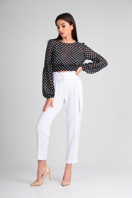 Брюки, Блуза Lady Line 523 синий+белый