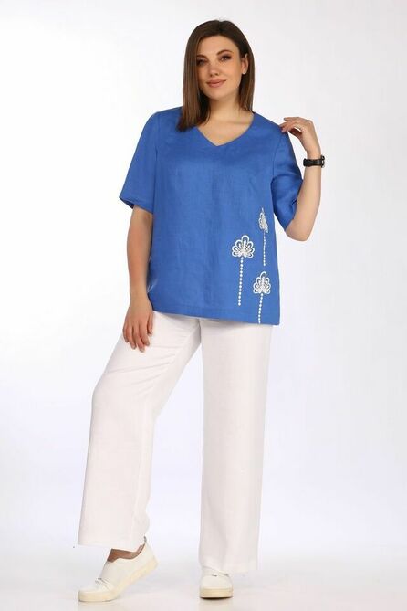 Брюки, Блуза Lady Secret 2809 молочный+василек