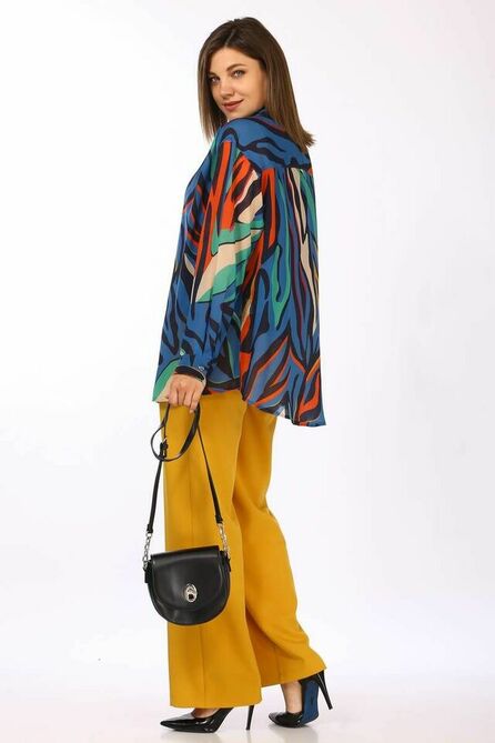 Блуза, Майка Lady Secret 2856 синий+принт