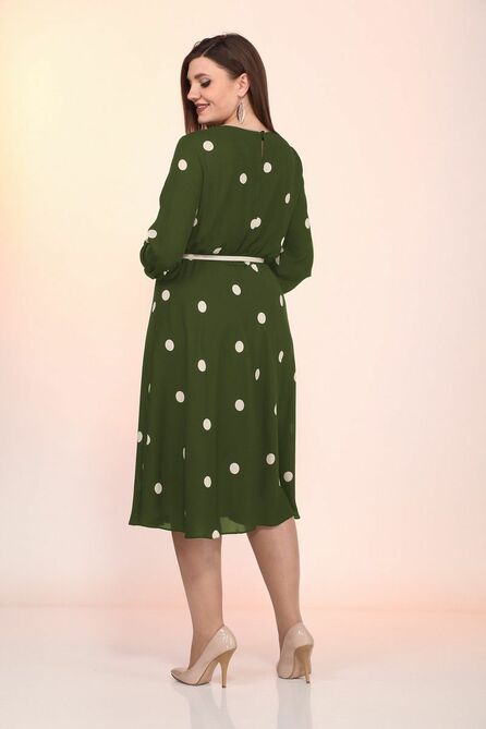 Повседневное платье Lady Style Classic 2205/8 хаки-крупный_горох Повседневное платье Lady Style Classic 2205/8 хаки-крупный_горох