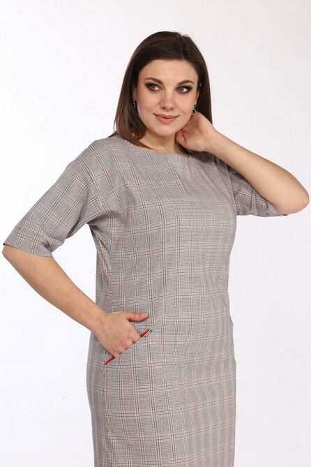 Повседневное платье Lady Style Classic 926/8 серый_розовый