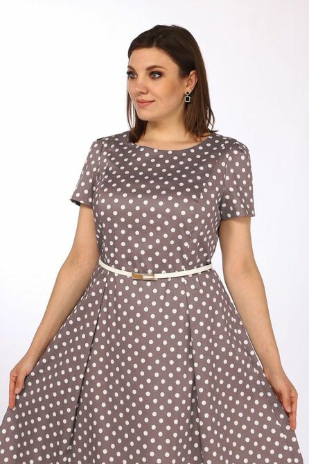 Повседневное платье Lady Style Classic 1813/5 кофе_горох