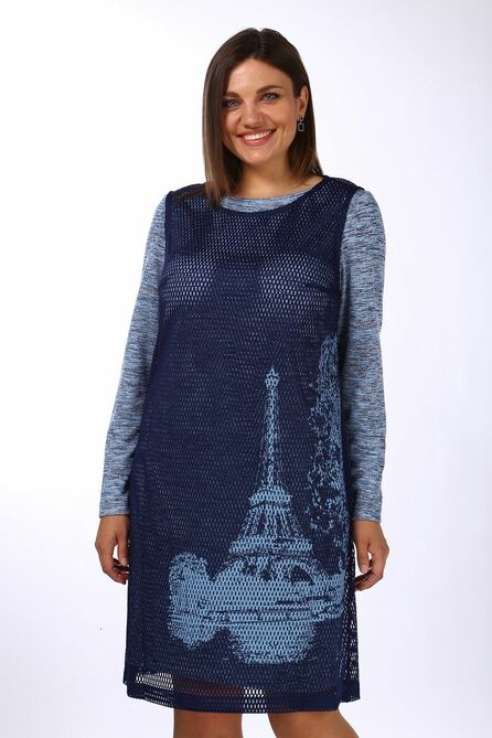 Туника, Платье Lady Style Classic 1409 синий_голубой Туника, Платье Lady Style Classic 1409 синий_голубой