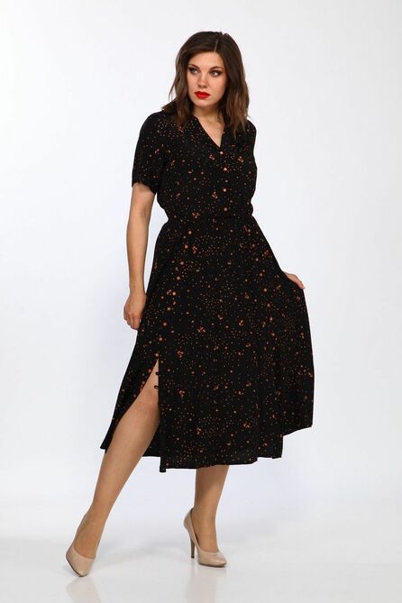 Повседневное платье Lady Style Classic 2338/3 черно-бежевый