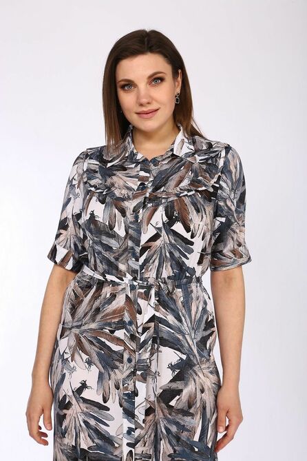 Повседневное платье Lady Style Classic 1832 серо_бежевый