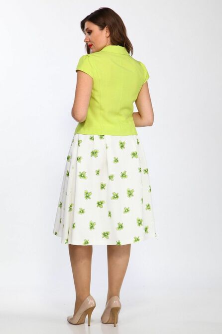Юбочный костюм Lady Style Classic 1180/3 салатовы_белый