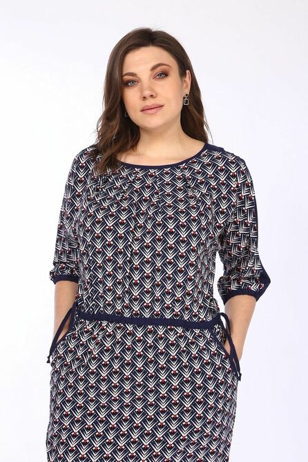 Повседневное платье Lady Style Classic 1335 темно-синий_красный