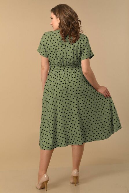 Повседневное платье Lady Style Classic 2037/5 хаки_горох