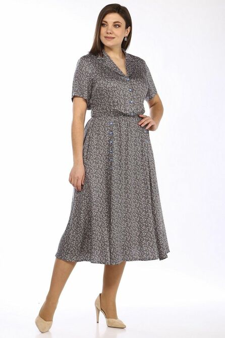 Повседневное платье Lady Style Classic 2338/4 графит_цветы