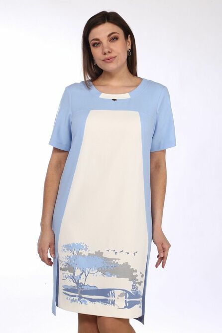 Повседневное платье Lady Style Classic 1350 голубой_молоко