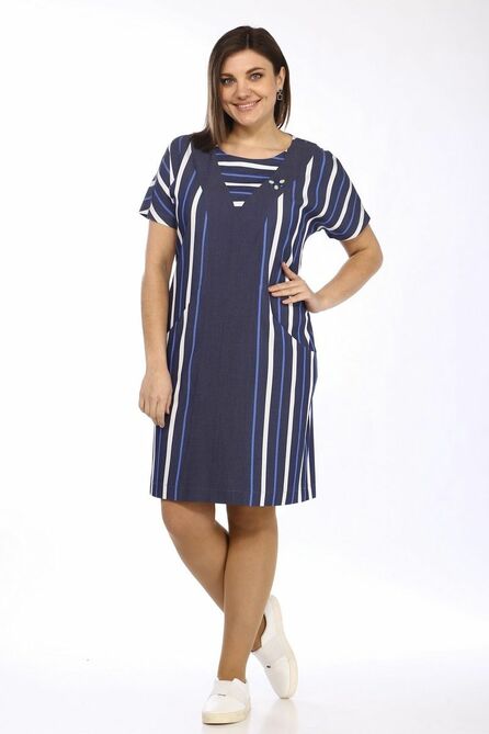 Повседневное платье Lady Style Classic 1273 темно-синий