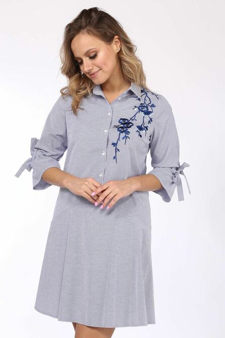 Повседневное платье Lady Style Classic 1578 синие_тона