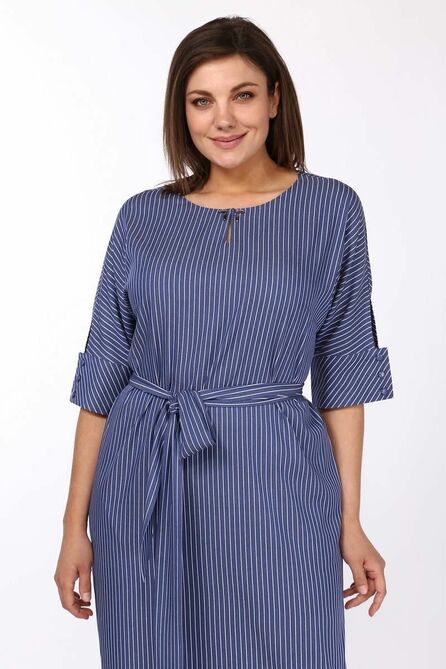 Офисное платье Lady Style Classic 1525/8 синие_тона