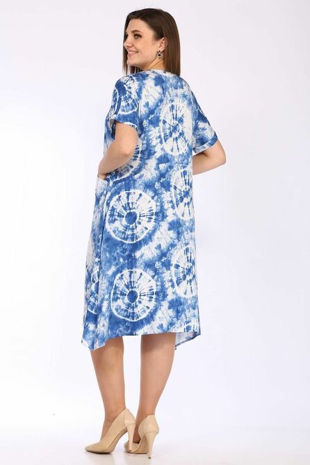 Повседневное платье Lady Style Classic 2575 голубой_с_белым Повседневное платье Lady Style Classic 2575 голубой_с_белым