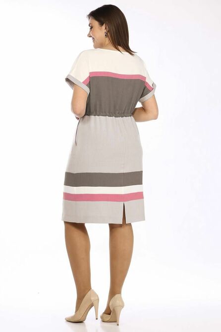 Повседневное платье Lady Style Classic 2468 бежевый_с_розовым Повседневное платье Lady Style Classic 2468 бежевый_с_розовым