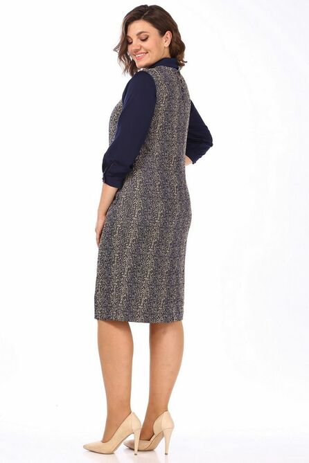 Костюм с блузкой Lady Style Classic 1734/3 т.синий-бежевый