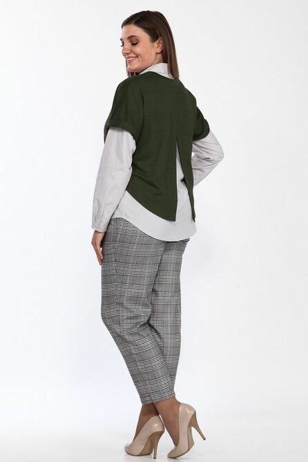 Брюки, Блуза, Джемпер Lady Style Classic 1303/3 зеленый_серый Брюки, Блуза, Джемпер Lady Style Classic 1303/3 зеленый_серый